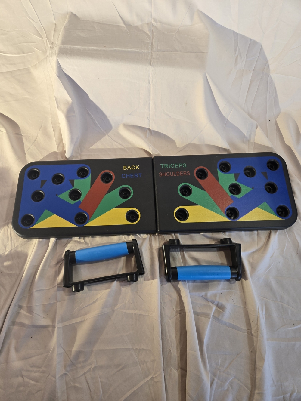 Push-Up Board with Blue Handles - Strength Training for Chest & Arms